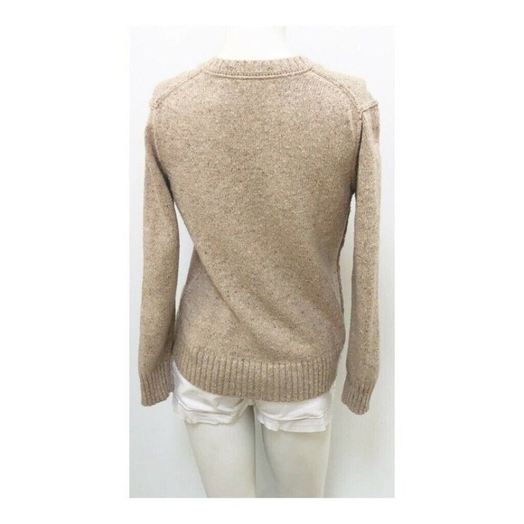 Liz Claiborne Women’s Medium Sweater Beige Cable Knit V-Neck Pullover - Picture 3 of 7